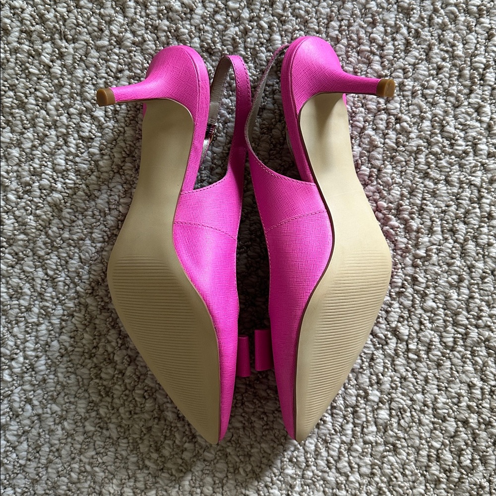 Lilly Pulitzer Pink Slingback Heels with Bow. NEW - Picture 3 of 3